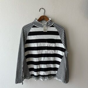 Free People We The Free Stripped Mock Neck Long Sleeve Top - XS - NWT